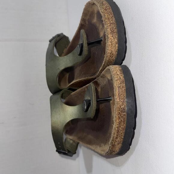 BIRKENSTOCK Gizeh Green Metallic Gorpcore Boho Thong Sandals Size 40 - Picture 14 of 15